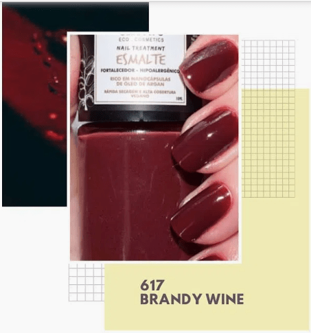 Esmalte Vegano Hipoalergênico e Fortalecedor com Argan - Cor Brandy Wine Imagem 3